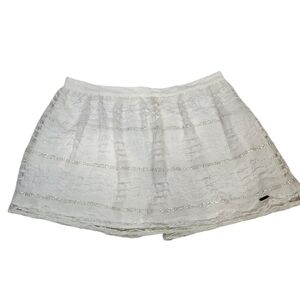 NWT Hollister Ivory Lace & Sequin Mini‎ Skirt Size Large Juniors V32